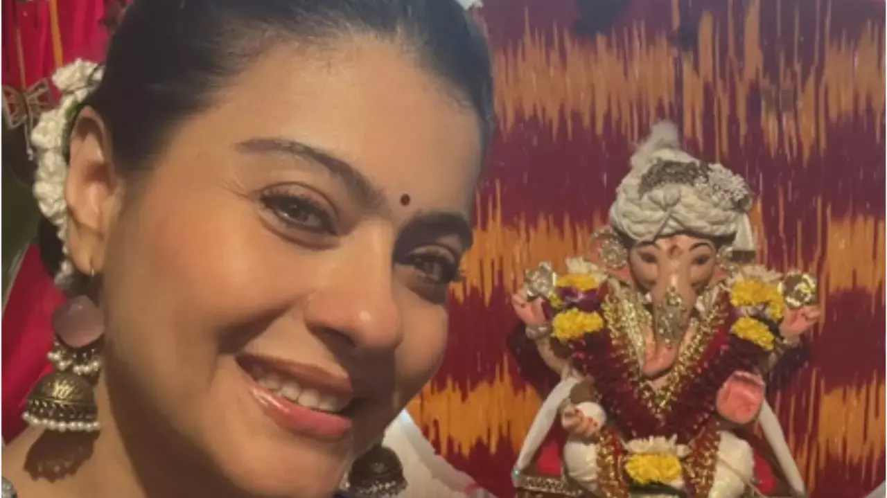 Actress Kajol added a special family touch to her Ganesh Chaturthi celebrations Actress Kajol added a special family touch to her Ganesh Chaturthi celebrations