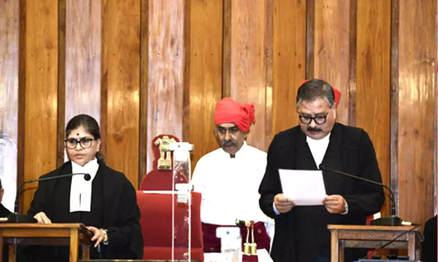 Justice Manash Ranjan Pathak takes oath as Gujarat HC judge after transfer from Orissa HC Justice Manash Ranjan Pathak takes oath as Gujarat HC judge after transfer from Orissa HC