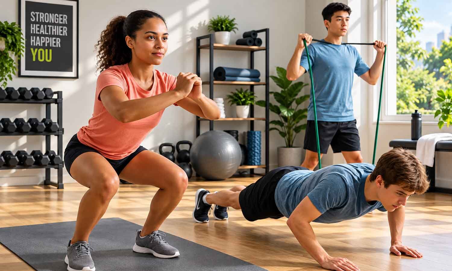 Teenager Workout Day Promotes Strength, Fitness and Healthy Habits