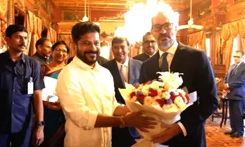 Telangana CM Revanth Reddy meets Prince Rahim Aga Khan-V in Hyderabad