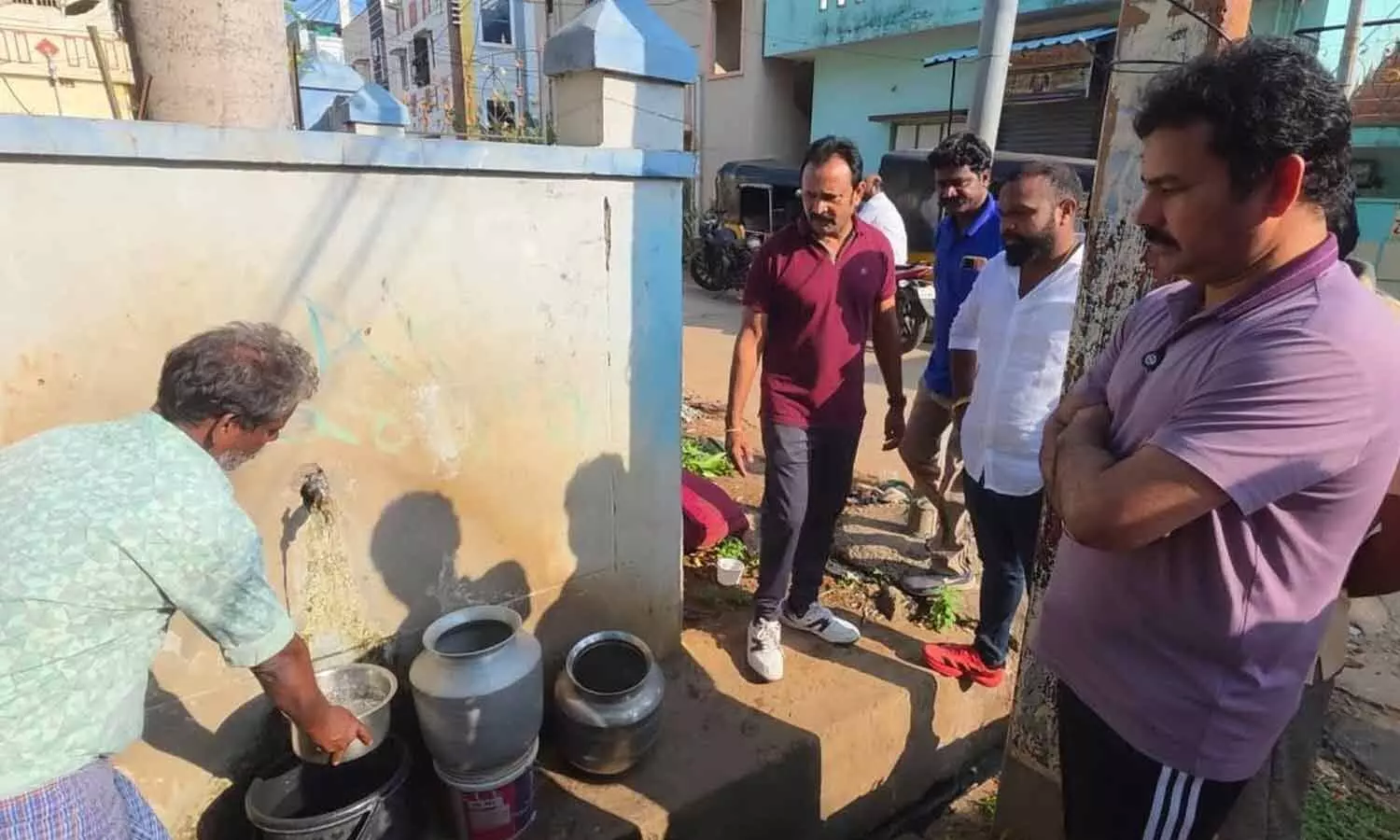 YSRCP Visakhapatnam district president KK Raju during his colony visit in Visakhapatnam on Tuesday YSRCP Visakhapatnam district president KK Raju during his colony visit in Visakhapatnam on Tuesday