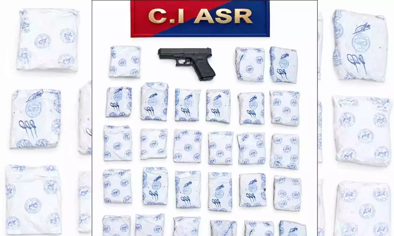 4 held in Punjab with 27 kg heroin, foreign-made pistol 4 held in Punjab with 27 kg heroin, foreign-made pistol