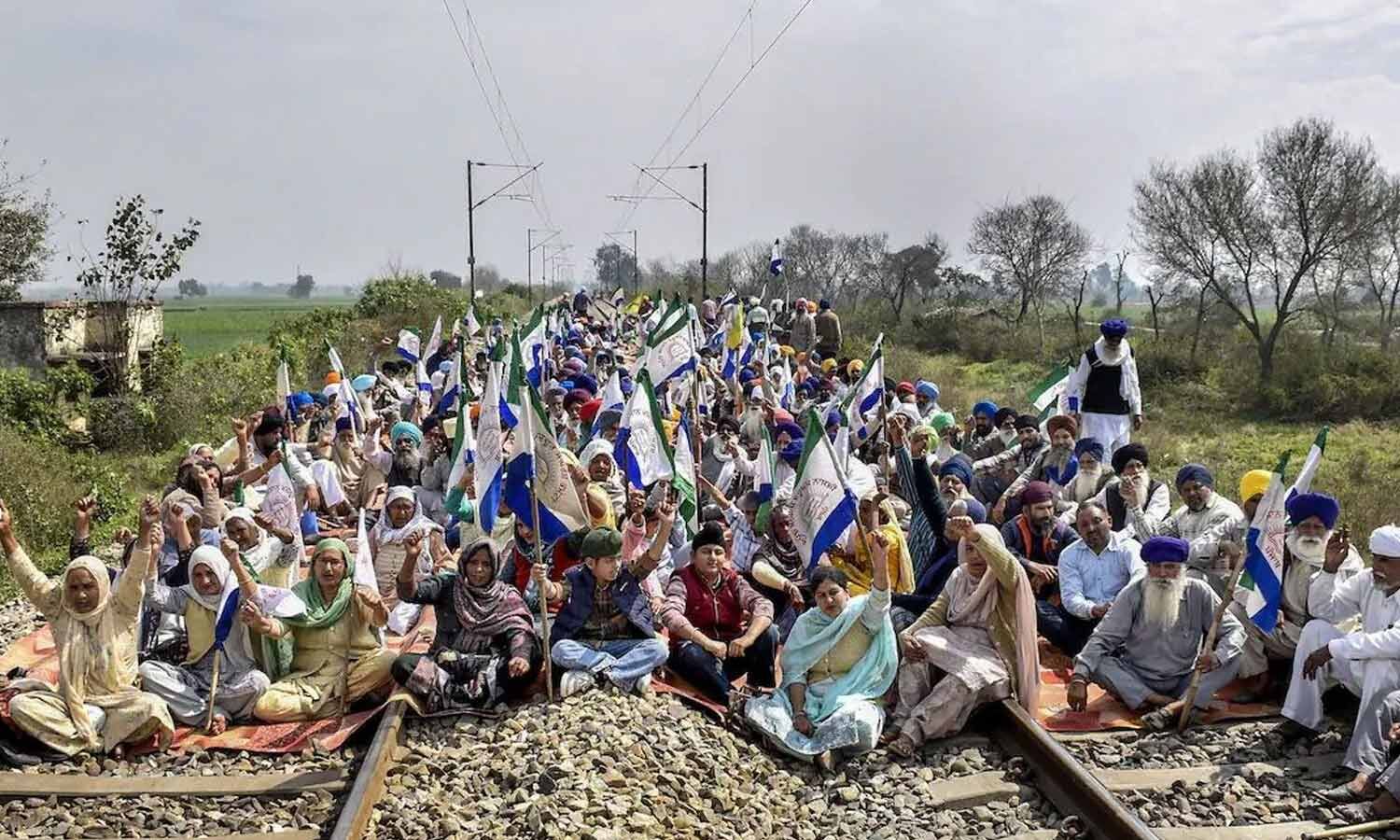 Farmers block rail tracks at four places in Punjab
