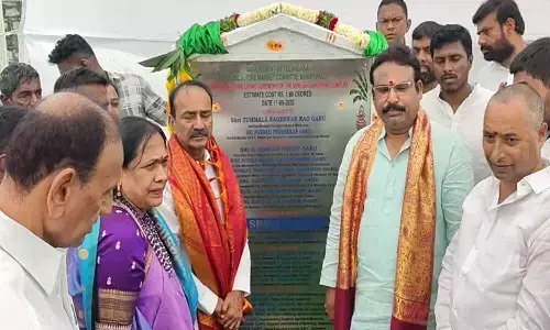 Stone laid for new shopping complex in Bowenpally market at `1.60 cr