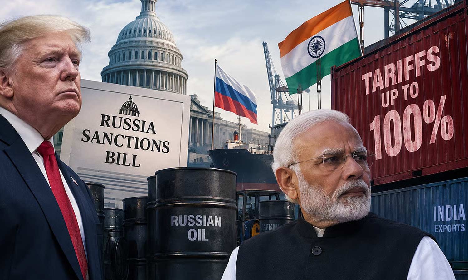 Trump To Consider Russia Sanctions Bill With 100% Tariff Power Over India, China