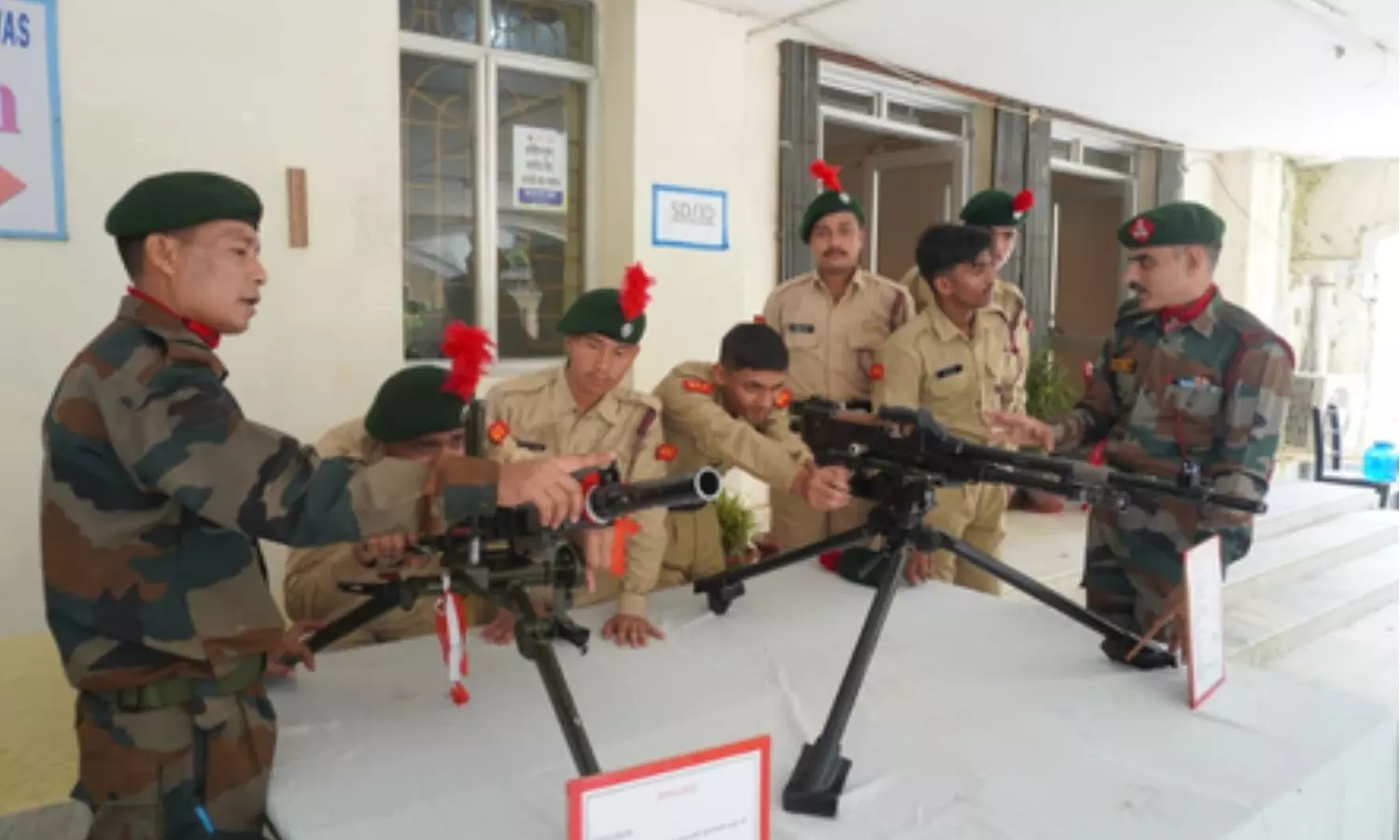 Assam Rifles organised a weapons and equipment display at Saheed Bhagat Singh Youth Hostel Assam Rifles organised a weapons and equipment display at Saheed Bhagat Singh Youth Hostel