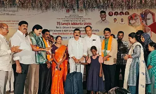 MP distributes assistive  devices to disabled