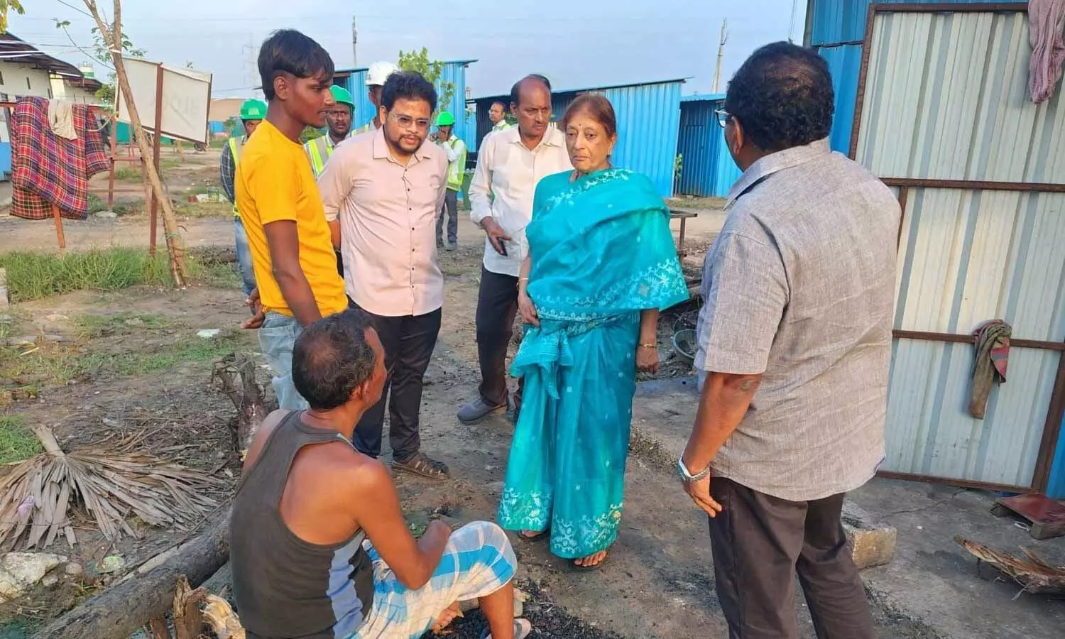 ADC CMD D Lakshmi Parthasarathi inspecting the facilities being provided to workers ADC CMD D Lakshmi Parthasarathi inspecting the facilities being provided to workers