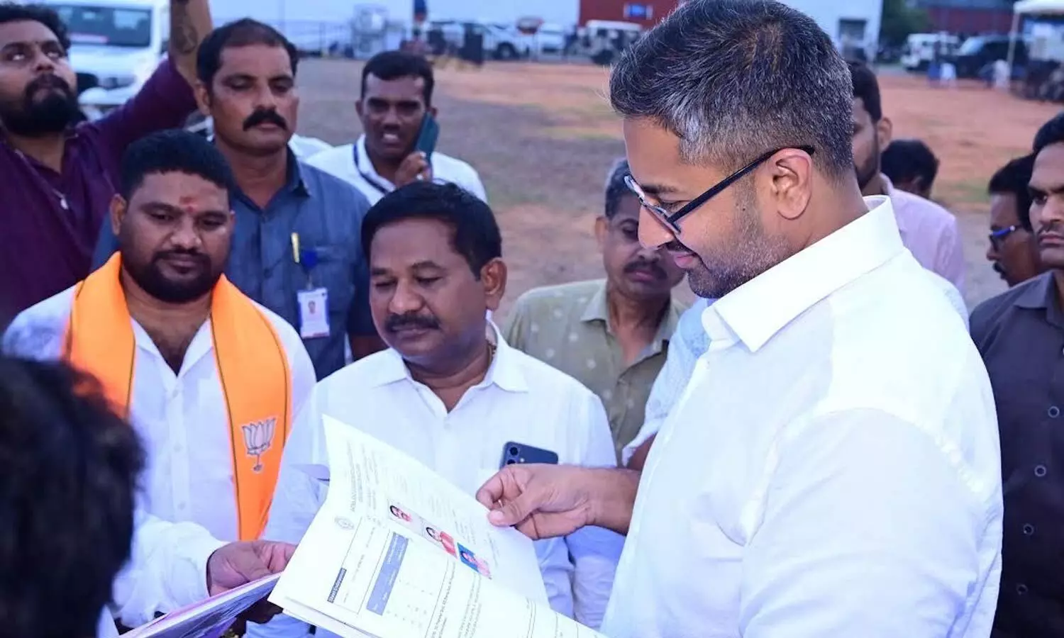 District in-charge minister Dola Sree Bala Veeranjaneya Swamy and Visakhapatnam MP M Sribharat, among others, reviewing the arrangements made for the Chief Minister’s visit in Visakhapatnam on Friday District in-charge minister Dola Sree Bala Veeranjaneya Swamy and Visakhapatnam MP M Sribharat, among others, reviewing the arrangements made for the Chief Minister’s visit in Visakhapatnam on Friday