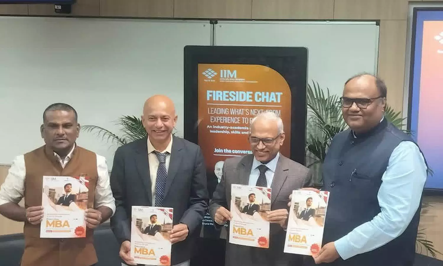 Director of IIM-V M Chandrasekhar, among others, unveiling the programme’s brochure at the Gambheeram campus in Visakhapatnam Director of IIM-V M Chandrasekhar, among others, unveiling the programme’s brochure at the Gambheeram campus in Visakhapatnam