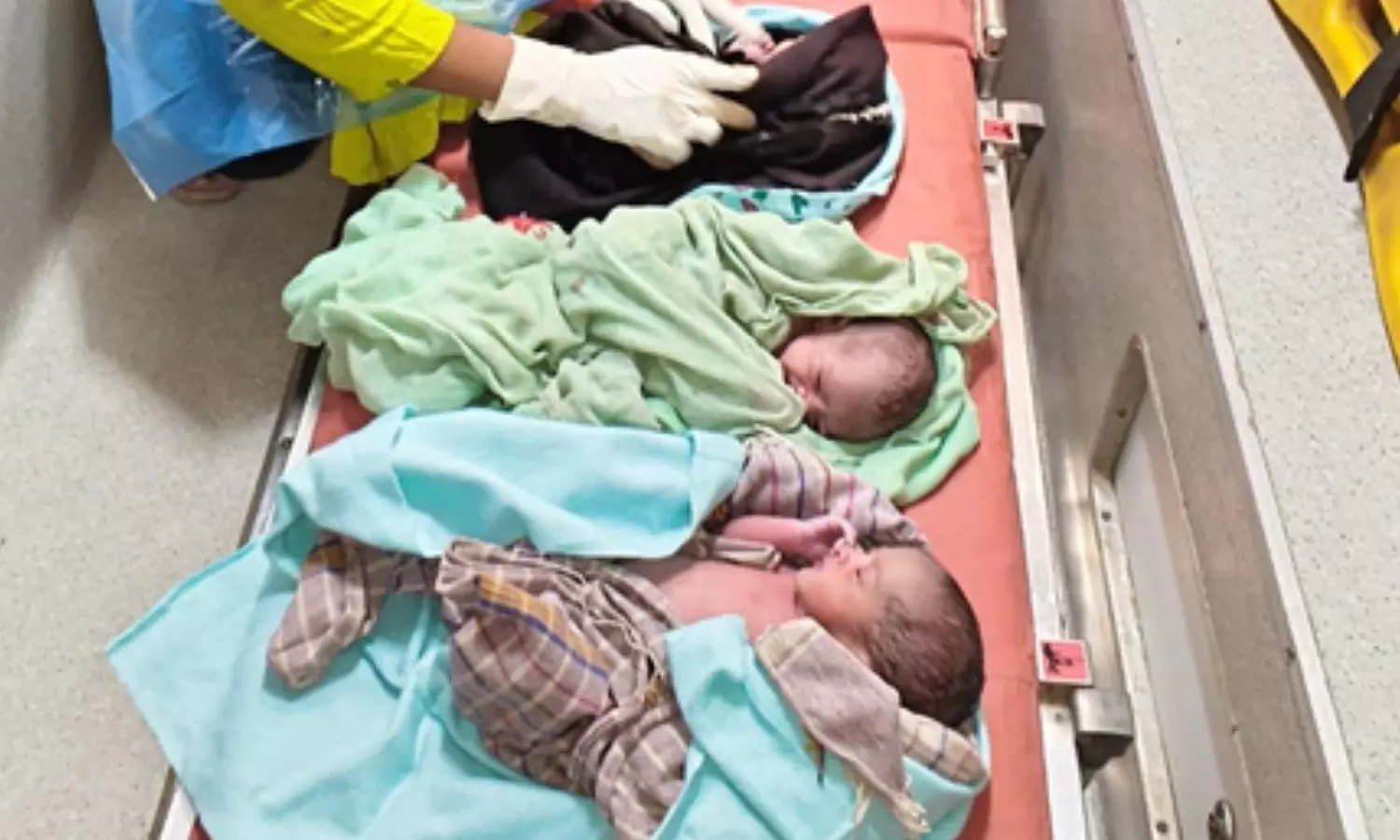 emergency medical team from the 108 service assisted in the delivery of the remaining two babies emergency medical team from the 108 service assisted in the delivery of the remaining two babies