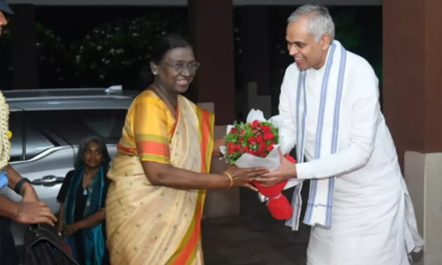 President Droupadi Murmu arrived in Ekta Nagar in Gujarat’s Narmada district on Monday President Droupadi Murmu arrived in Ekta Nagar in Gujarat’s Narmada district on Monday