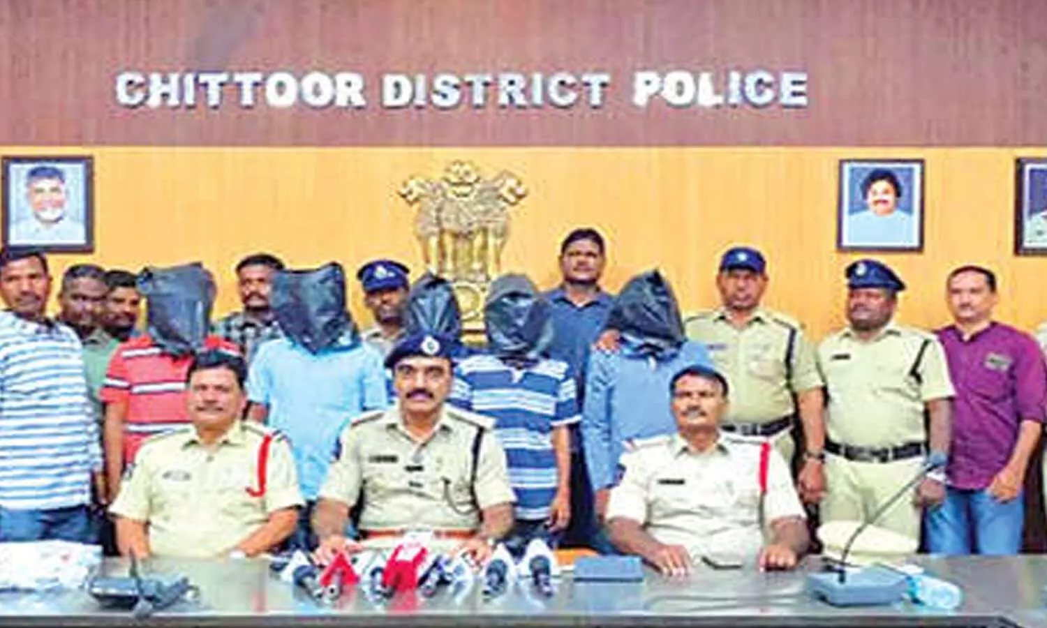 Chittoor DSP J Venkata Narayana speaking to the media on Sunday Chittoor DSP J Venkata Narayana speaking to the media on Sunday
