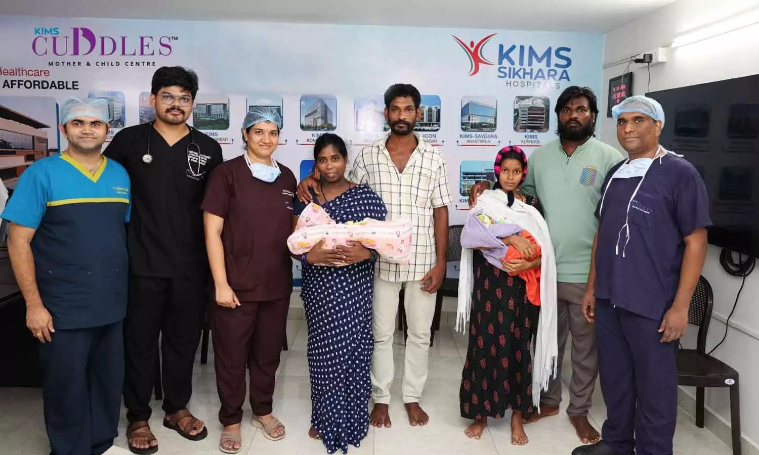 Doctors at KIMS Cuddles, Guntur after successfully performing complex cardiac surgeries on two newborns Doctors at KIMS Cuddles, Guntur after successfully performing complex cardiac surgeries on two newborns