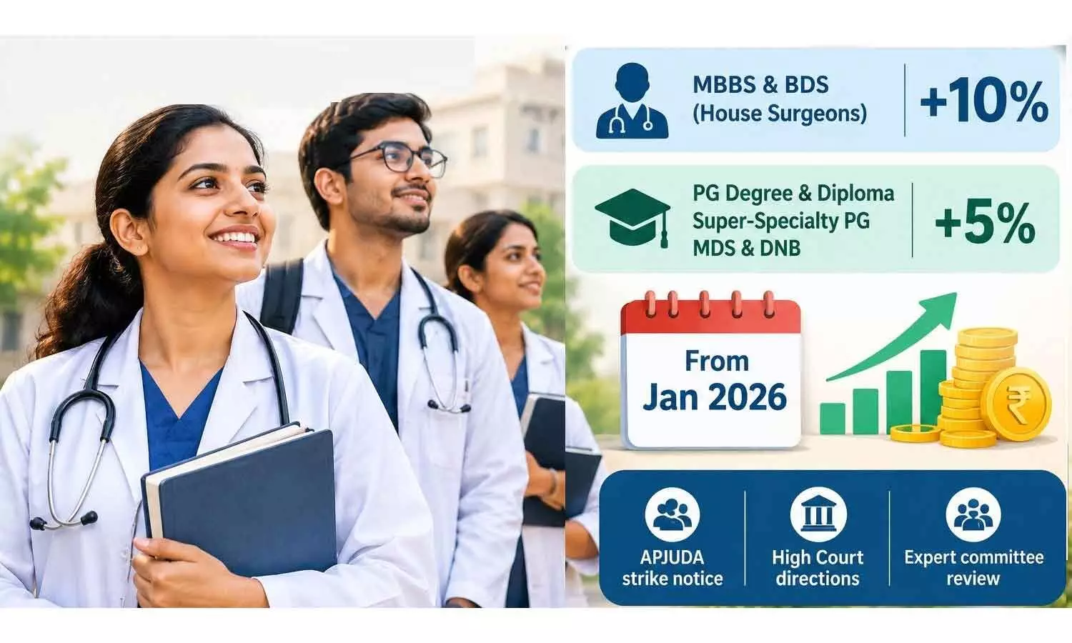 AP govt raises medical students’ stipend by 5-10% AP govt raises medical students’ stipend by 5-10%