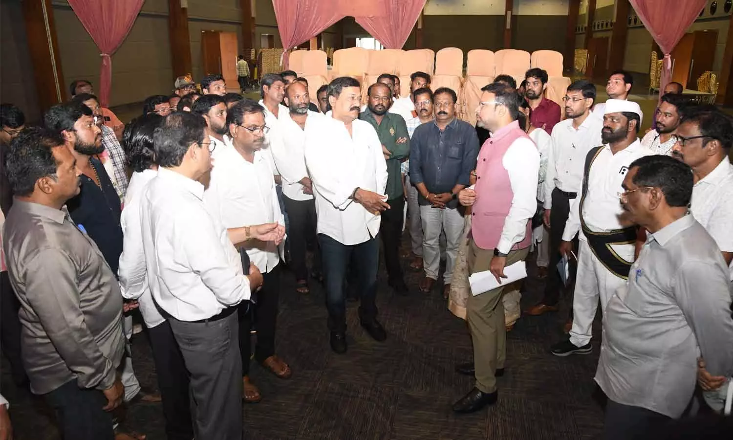 GVMC Commissioner Ketan Garg briefing the arrangement to MLA Ganta Srinivasa Rao in Visakhapatnam on Monday GVMC Commissioner Ketan Garg briefing the arrangement to MLA Ganta Srinivasa Rao in Visakhapatnam on Monday