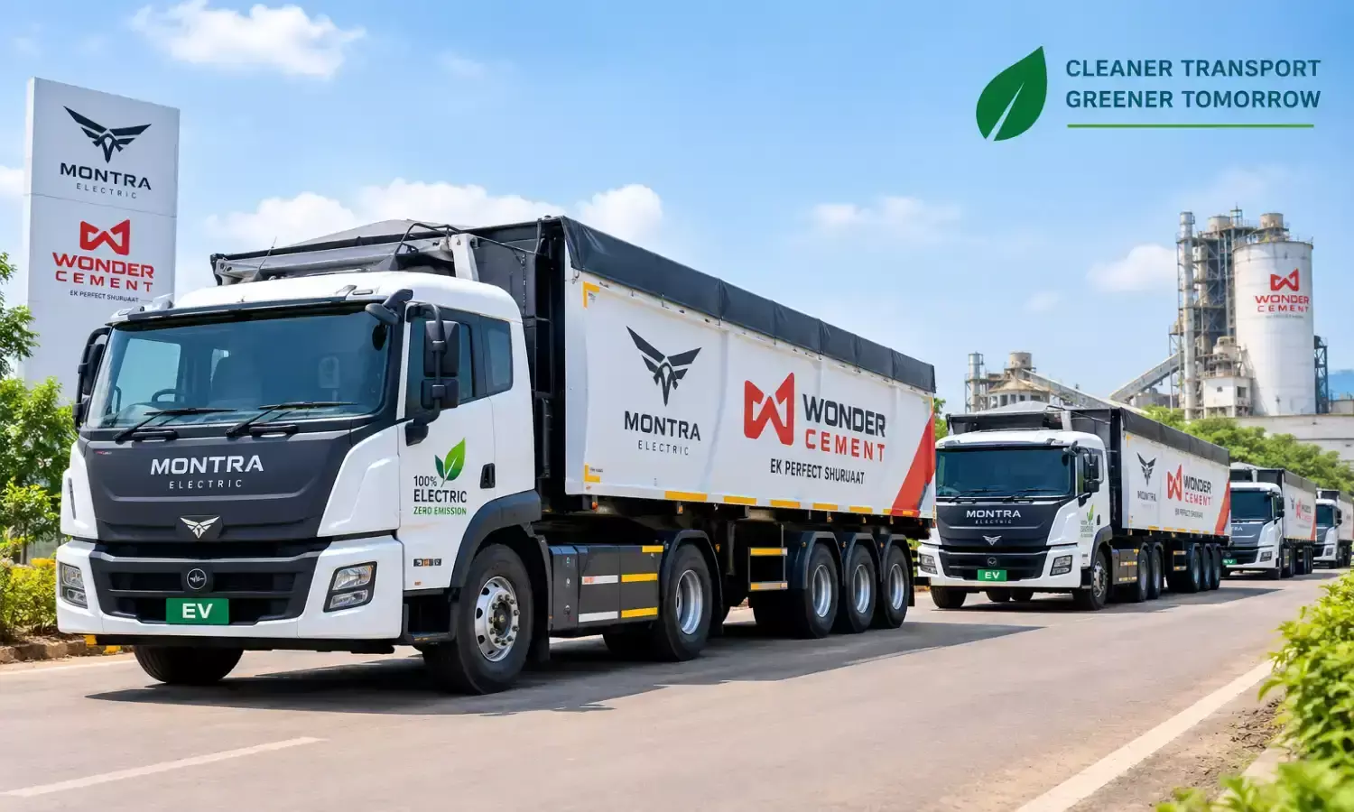 Indias Largest Electric Trailer Truck Fleet Enters Commercial Operation with Montra Electric and Wonder Cement Indias Largest Electric Trailer Truck Fleet Enters Commercial Operation with Montra Electric and Wonder Cement