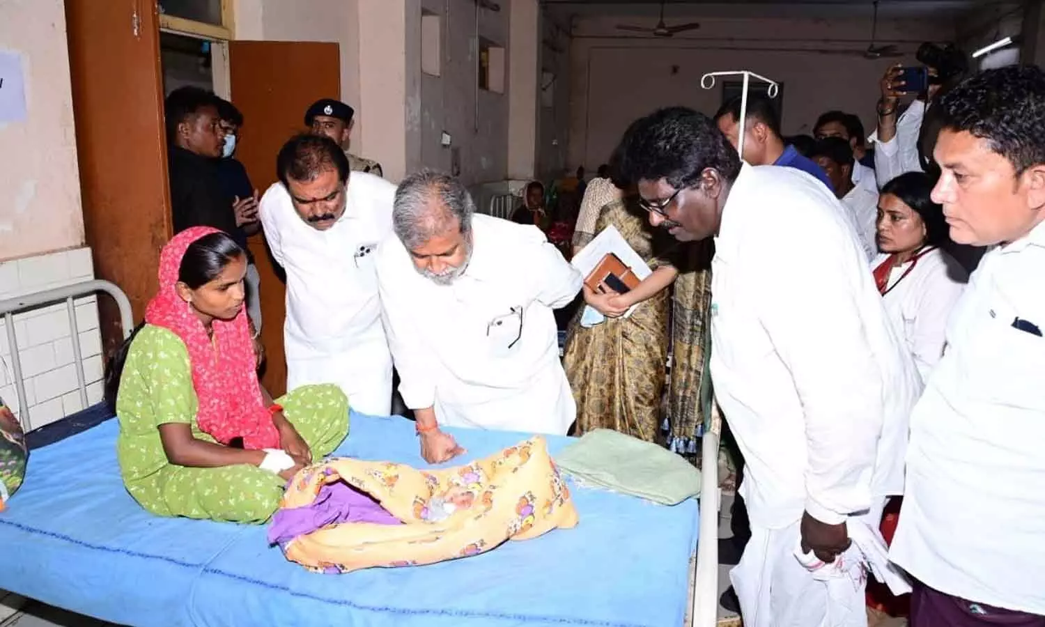 Health Minister Damodar Raja Narasimha visits RIMS Hospital in Adilabad following a fire accident that left three infants killed on Monday night Health Minister Damodar Raja Narasimha visits RIMS Hospital in Adilabad following a fire accident that left three infants killed on Monday night