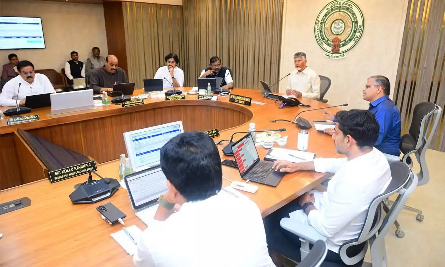 Chief Minister Nara Chandrababu Naidu chairs the Cabinet Meeting at the Secretariat on Wednesday Chief Minister Nara Chandrababu Naidu chairs the Cabinet Meeting at the Secretariat on Wednesday