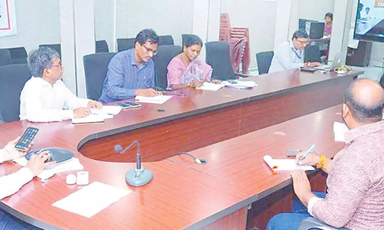 NTR district collector Dr G Lakshmisha reviewing preparations for the Amaravati Regional Partnership Summit at the Collectorate on Tuesday NTR district collector Dr G Lakshmisha reviewing preparations for the Amaravati Regional Partnership Summit at the Collectorate on Tuesday