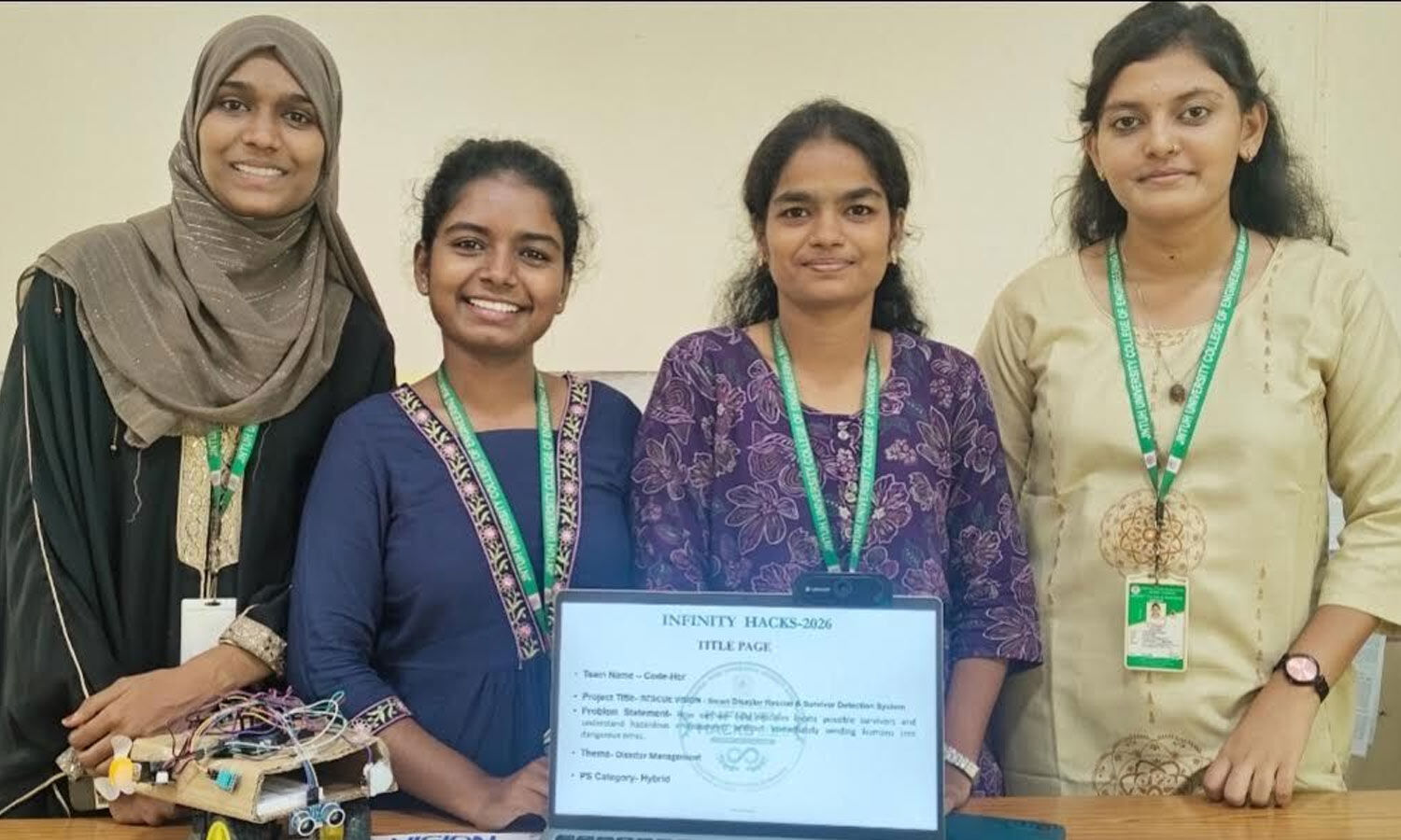 JNTUH Manthani Students Build Smart Robot for Disaster Rescue