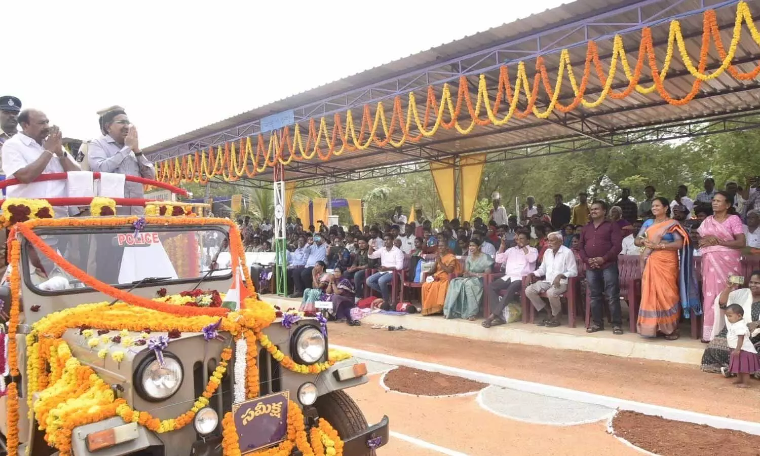 Minister P Narayana participating in passing-out parade in Venkatagiri on Friday Minister P Narayana participating in passing-out parade in Venkatagiri on Friday