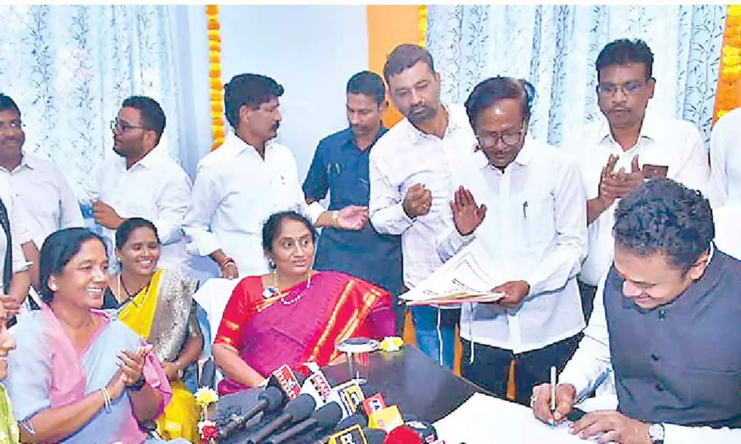 District Collector A Shyam Prasad assuming charge as Special Officer of Sri Sathya Sai district Zilla Parishad in Puttaparthi on Friday District Collector A Shyam Prasad assuming charge as Special Officer of Sri Sathya Sai district Zilla Parishad in Puttaparthi on Friday