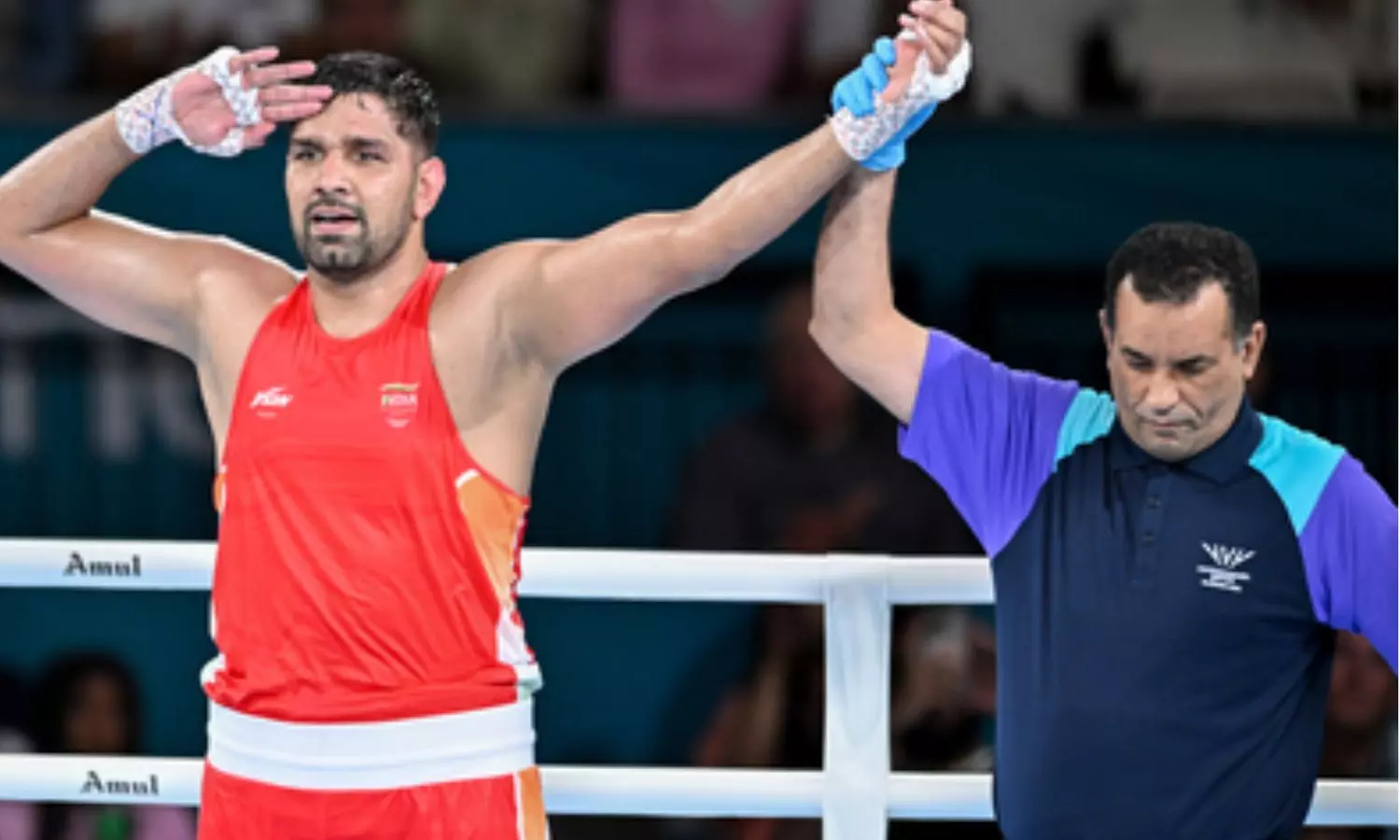 Indias Narender Berwal confirmed a medal when he stormed into the semifinals of the mens +90kg Indias Narender Berwal confirmed a medal when he stormed into the semifinals of the mens +90kg