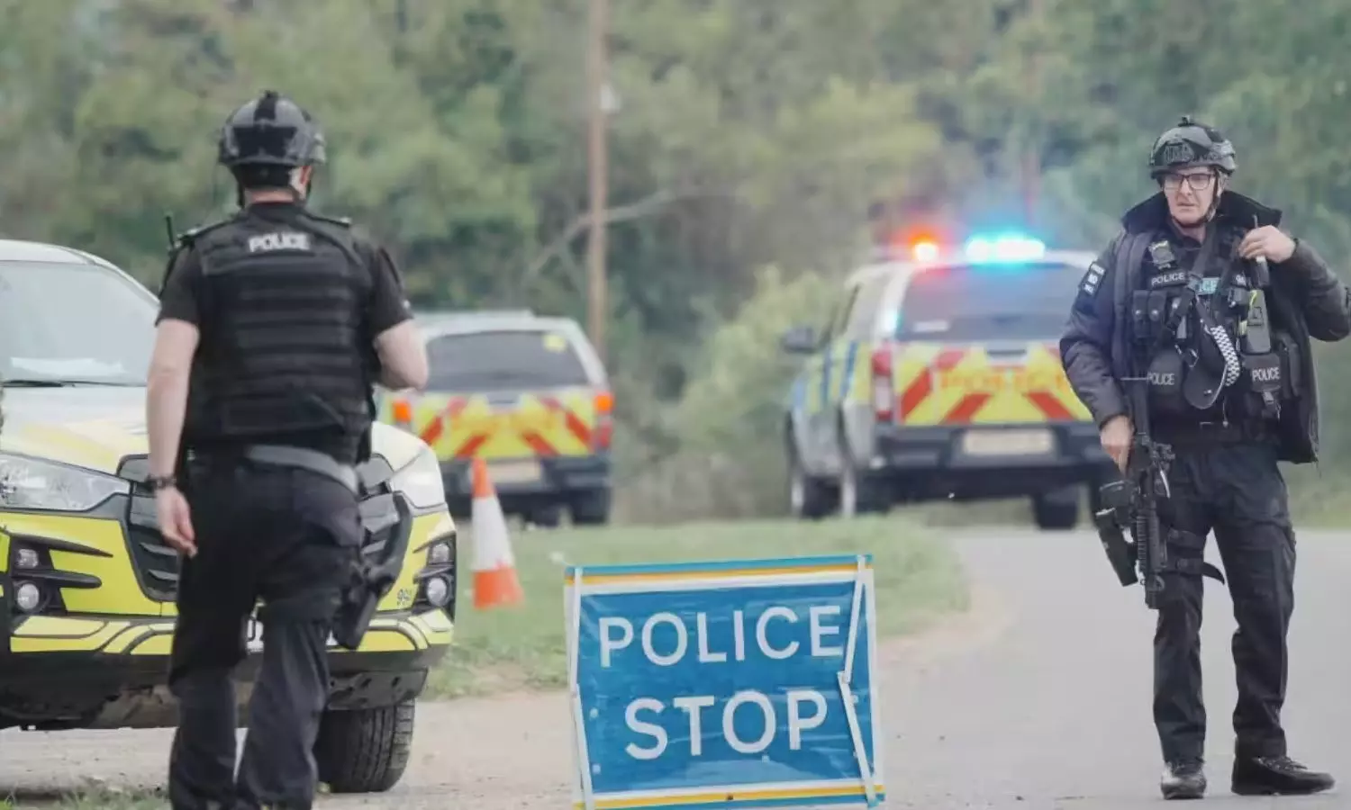 A major security sweep was launched on Sunday near RAF Fairford in southwest England A major security sweep was launched on Sunday near RAF Fairford in southwest England