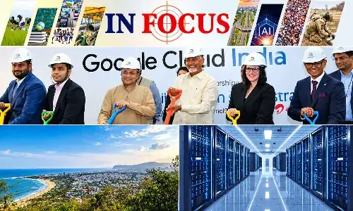 File photo of Railway Minister Ashwini Vaishnaw, Chief Minister N. Chandrababu Naidu, IT Minister Nara Lokesh, among others, at the groundbreaking ceremony of the Google Cloud AI Hub at Tarluvada in Visakhapatnam; A view of Visakhapatnam; Vizag will house several data centres File photo of Railway Minister Ashwini Vaishnaw, Chief Minister N. Chandrababu Naidu, IT Minister Nara Lokesh, among others, at the groundbreaking ceremony of the Google Cloud AI Hub at Tarluvada in Visakhapatnam; A view of Visakhapatnam; Vizag will house several data centres