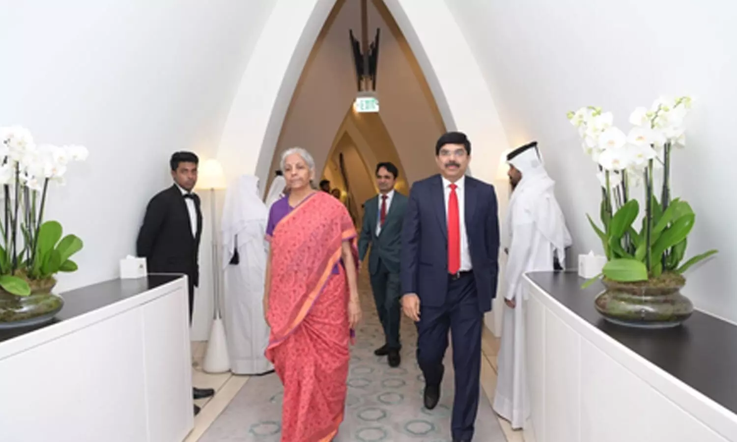 FM Sitharaman reaches Qatar to participate in Asian Infrastructure Investment Bank meet FM Sitharaman reaches Qatar to participate in Asian Infrastructure Investment Bank meet