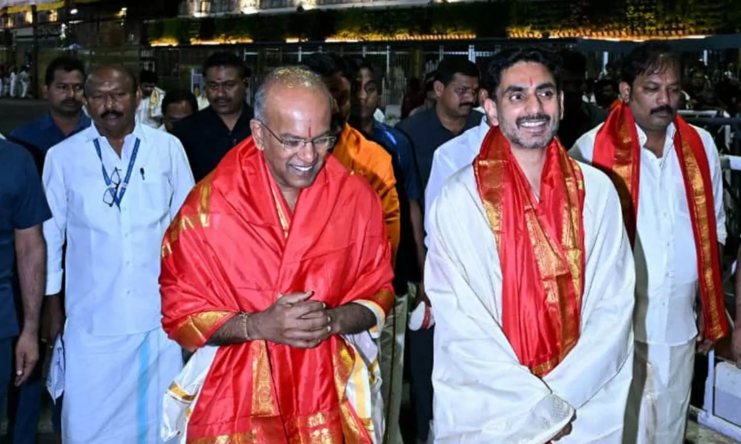 Nara Lokesh, Singapore Minister Offer Prayers at Tirumala Nara Lokesh, Singapore Minister Offer Prayers at Tirumala