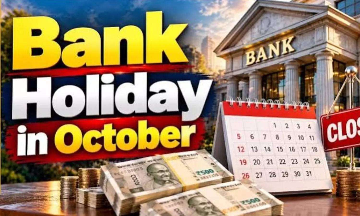 Bank Holidays in October 2026: Banks in Telangana to be closed for 8 days Bank Holidays in October 2026: Banks in Telangana to be closed for 8 days
