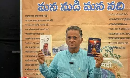 Environment Conservationist and national convener of Jal Biradari Bolisetty Satyanarayana speaking to the media in Visakhapatnam on Tuesday Environment Conservationist and national convener of Jal Biradari Bolisetty Satyanarayana speaking to the media in Visakhapatnam on Tuesday