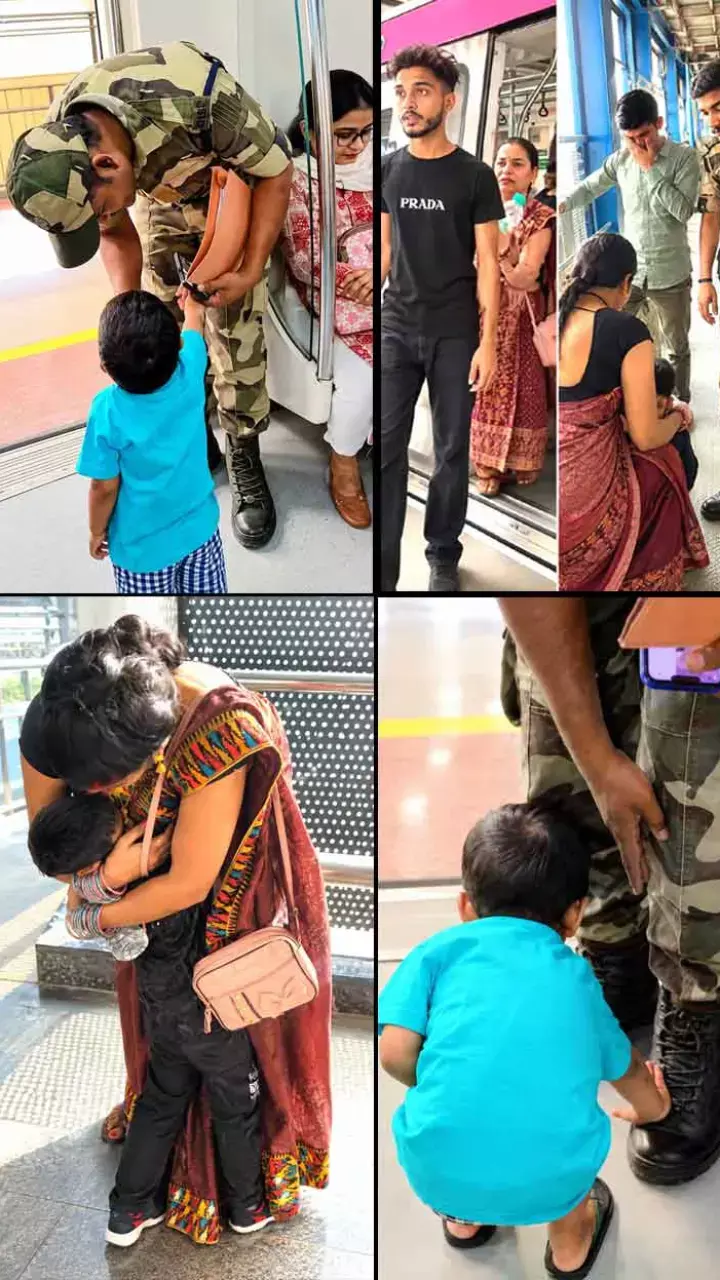 Delhi Metro Boy Reunited With Parents After Separation, CISF Jawan Helps In Emotional Reunion Delhi Metro Boy Reunited With Parents After Separation, CISF Jawan Helps In Emotional Reunion