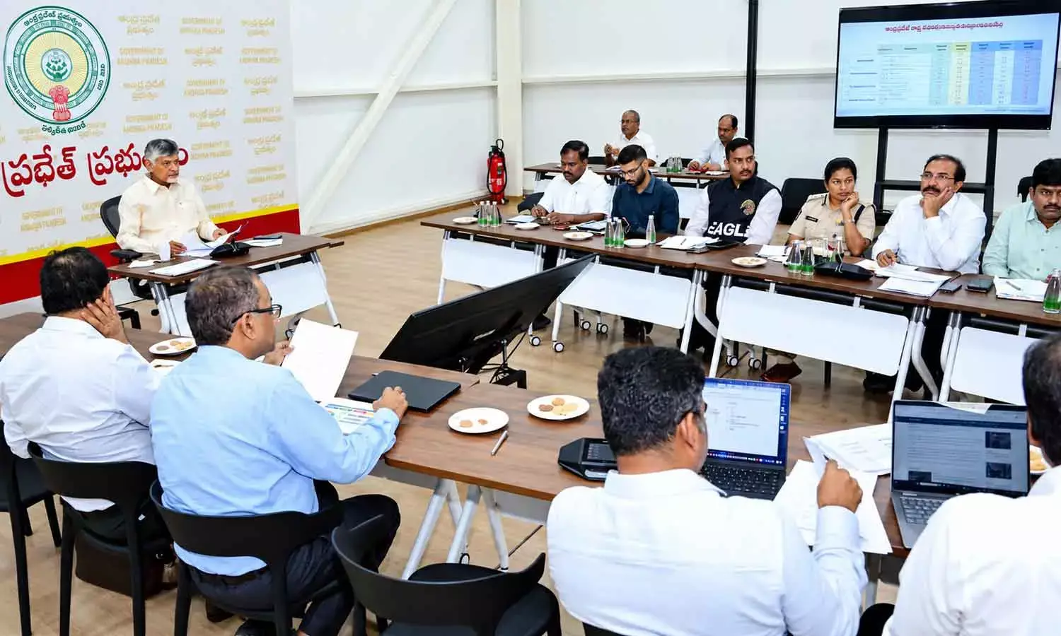 Chief Minister N Chandrababu Naidu at a review meeting on skill development in Amaravati on Wednesday Chief Minister N Chandrababu Naidu at a review meeting on skill development in Amaravati on Wednesday