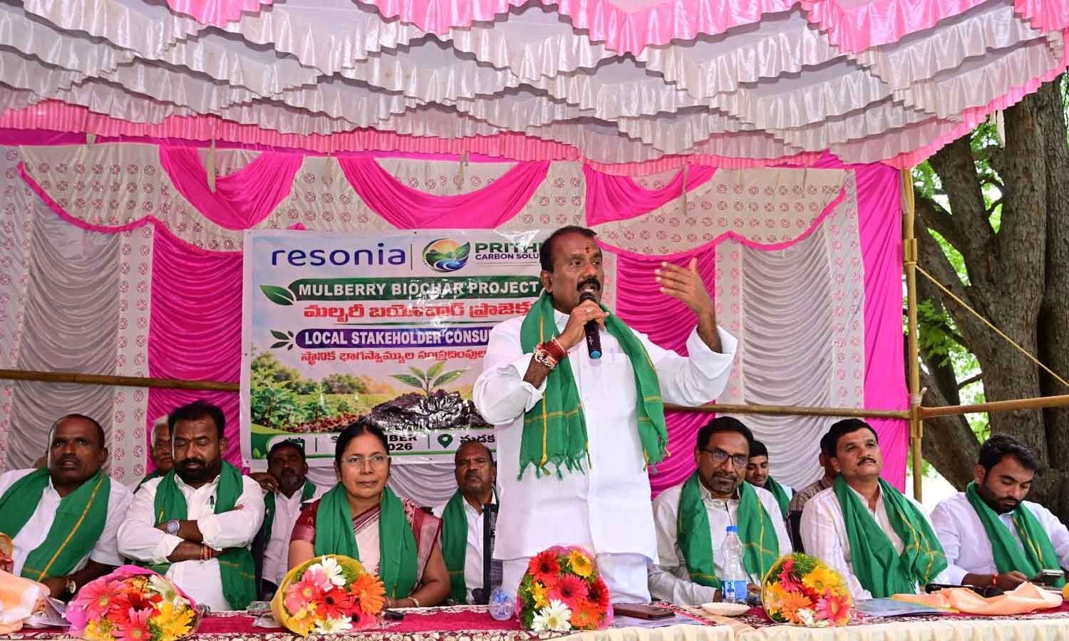 Madakasira Farmers Launch Innovative Mulberry Residue Biochar Project