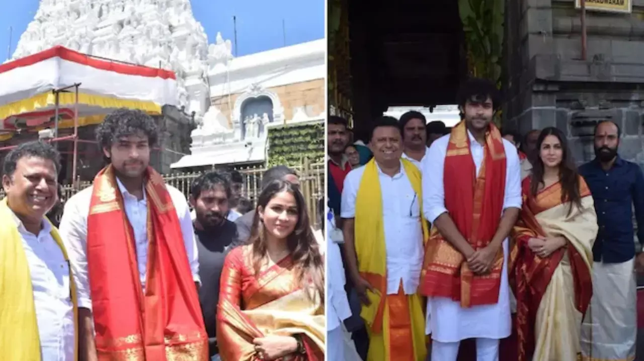 Varun Tej And Lavanya Visit Tirumala With Family