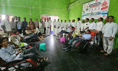 Participants at the blood donation camp