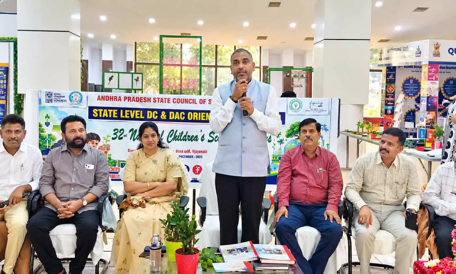 32nd NCSC State Principal Coordinator Dr K Sarath Kumar addressing District Coordinators and District Academic Coordinators in Vijayawada on Saturday 32nd NCSC State Principal Coordinator Dr K Sarath Kumar addressing District Coordinators and District Academic Coordinators in Vijayawada on Saturday