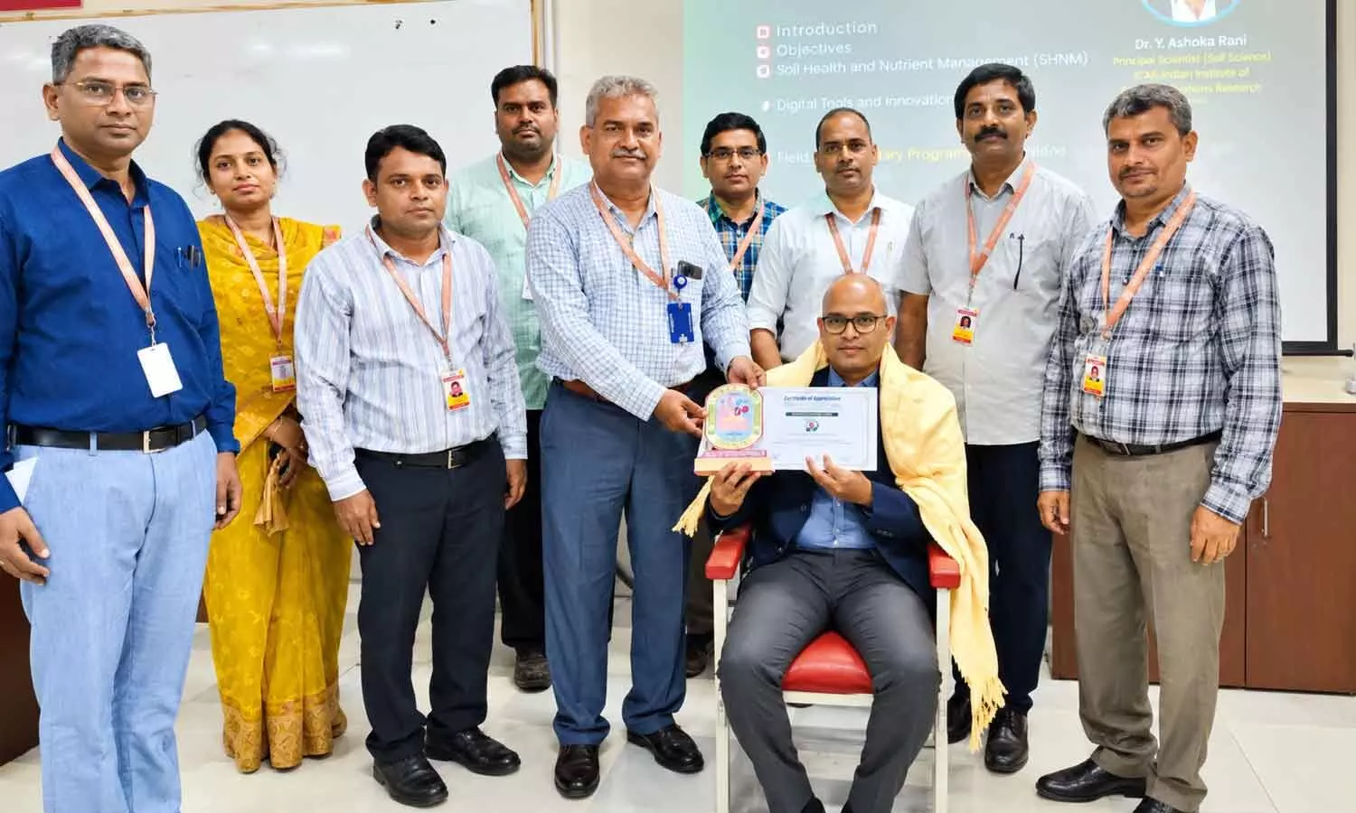 Siddhartha Academy of Higher Education Registrar Dr Ravichand, Dr Ismail and Dr K Narendra felicitating Dr Dadamiah PMD at a programme in Vijayawada on Saturday Siddhartha Academy of Higher Education Registrar Dr Ravichand, Dr Ismail and Dr K Narendra felicitating Dr Dadamiah PMD at a programme in Vijayawada on Saturday