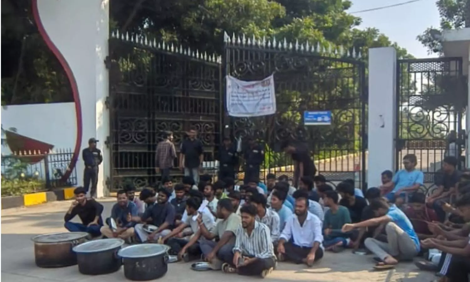 Students of Satavahana University have raised concerns over hostel food Students of Satavahana University have raised concerns over hostel food