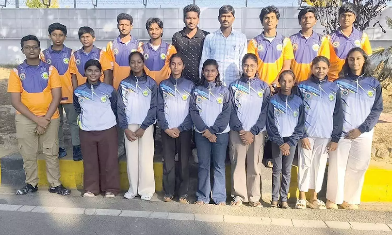 AP Soft Tennis Association Chairman Daram Naveen Kumar with the Andhra Pradesh junior soft tennis teams AP Soft Tennis Association Chairman Daram Naveen Kumar with the Andhra Pradesh junior soft tennis teams