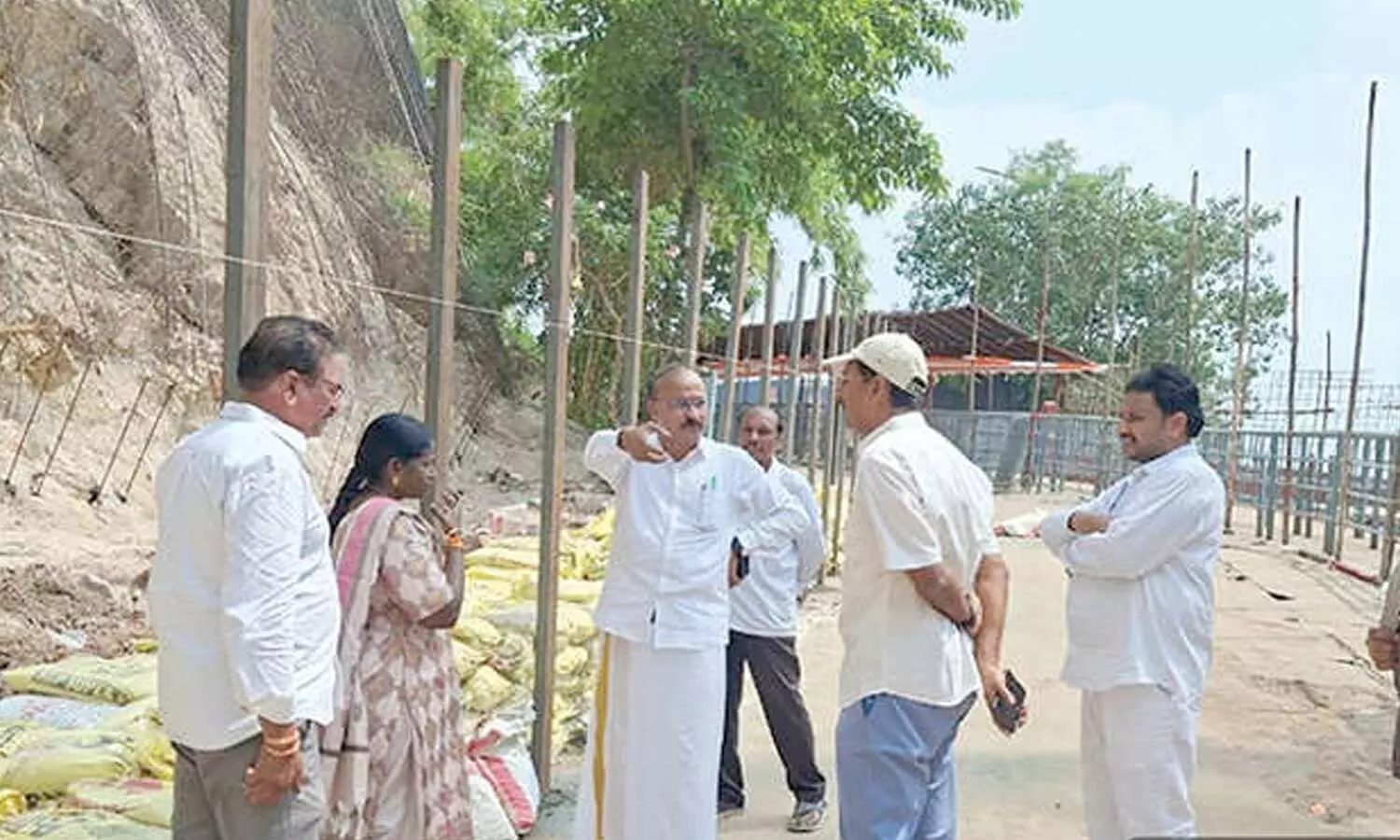 Endowments Commissioner K Ramachandra Mohan inspecting the ghat road leading to Sri Durga Malleswara Swamy Varla Devasthanam in Vijayawada on Sunday Endowments Commissioner K Ramachandra Mohan inspecting the ghat road leading to Sri Durga Malleswara Swamy Varla Devasthanam in Vijayawada on Sunday