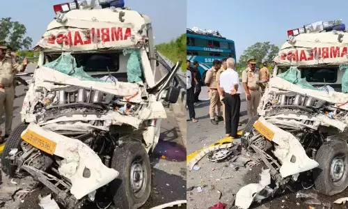 Four killed as ambulance carrying soldiers remains crashes into truck in UP