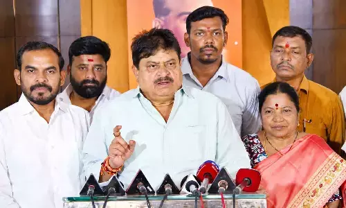 BJP State President N Ramchander Rao addressing the media at BJP State Office in Hyderabad on Sunday BJP State President N Ramchander Rao addressing the media at BJP State Office in Hyderabad on Sunday