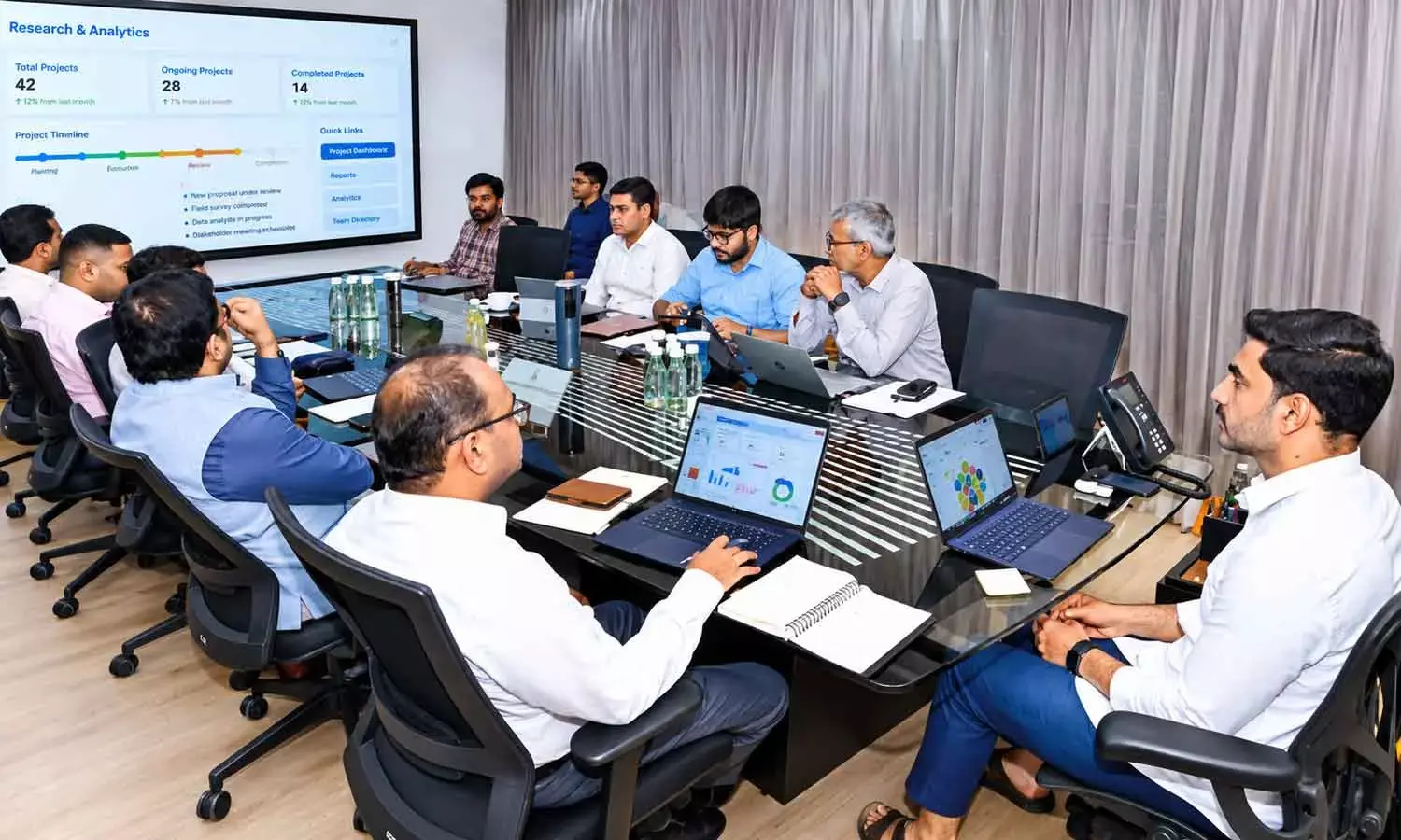 HRD, IT and Electronics Minister Nara Lokesh chairs a review on school infrastructure and skill development at Undavalli on Monday
