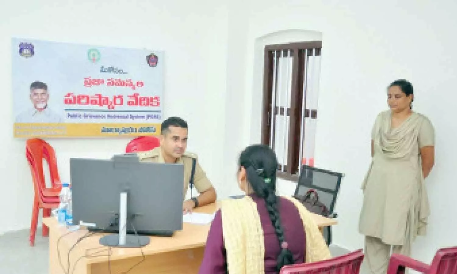 SP Pankaj Kumar Meena listening to a complainent at PGRS programme in Markapur on Monday SP Pankaj Kumar Meena listening to a complainent at PGRS programme in Markapur on Monday