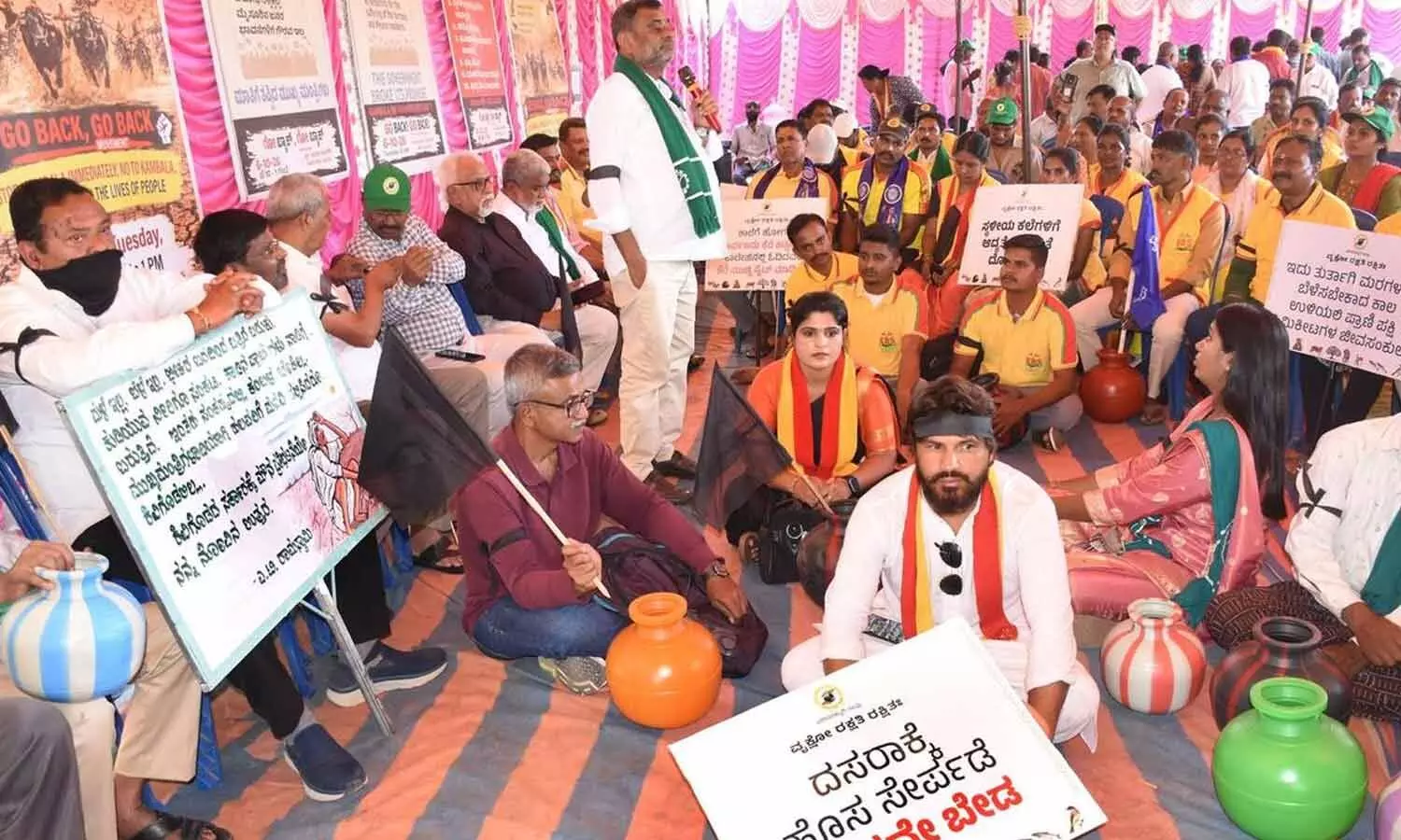 Protest against Mysuru Dasara-Kambala Protest against Mysuru Dasara-Kambala