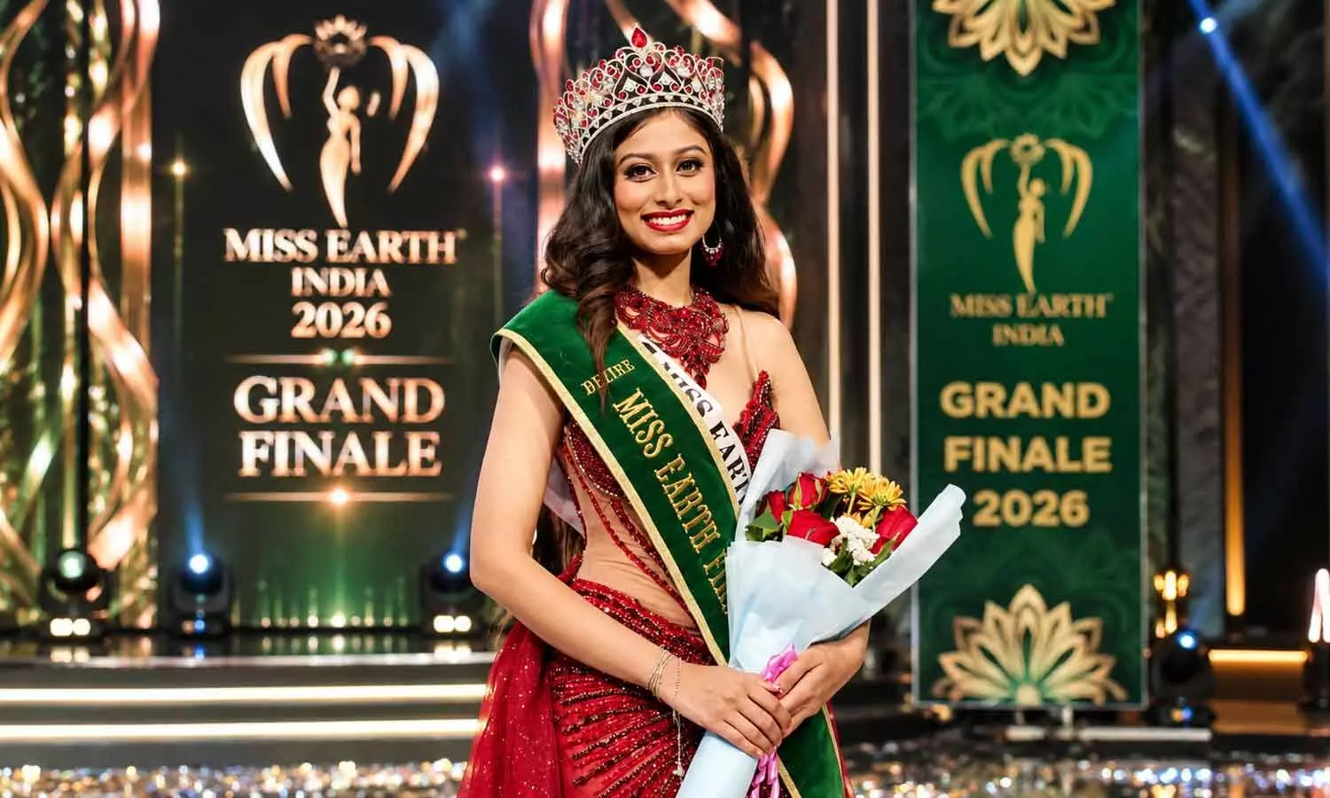 Hyderabad medical student Lasyanjali Sambaraju crowned Miss Earth Fire India 2026 Hyderabad medical student Lasyanjali Sambaraju crowned Miss Earth Fire India 2026